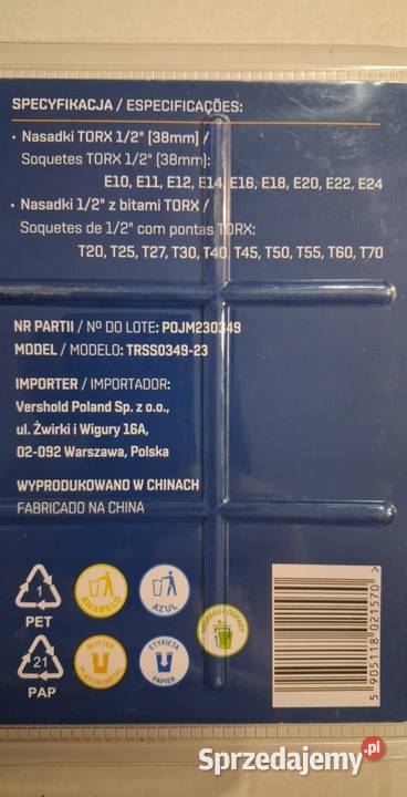 Zestaw nasadek kluczy wpustowych TORX 12 19 Klucze Kędzierzyn-Koźle