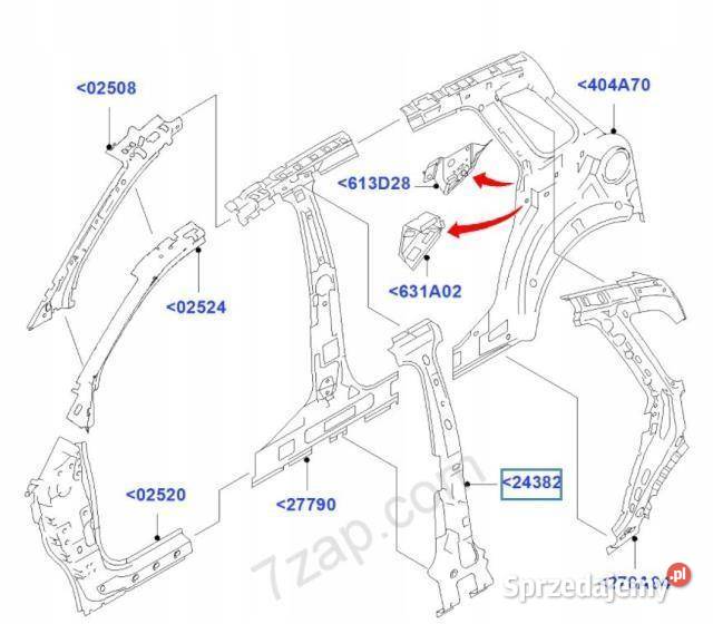POSZYCIE SŁUPKA FORD FIESTA 0108 FUSION 0112 OEM