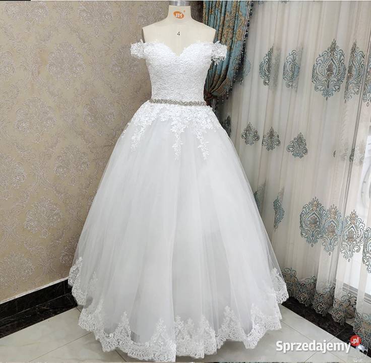 Suknia ślubna wiązana tiul koronka 48 18W 50 20W Jelenia Góra