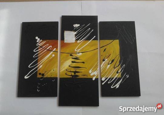 TRYPTYK obraz ręcznie malowany ABSTRAKCJA prezen