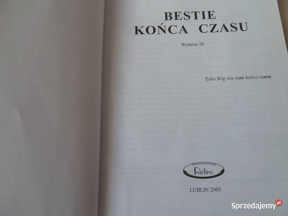 Bestie końca czasu Henryk Pająk Warszawa
