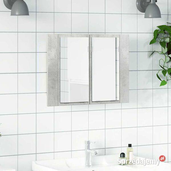 vidaXL Szafka łazienkowa z lustrem i LED szarość Pozostałe