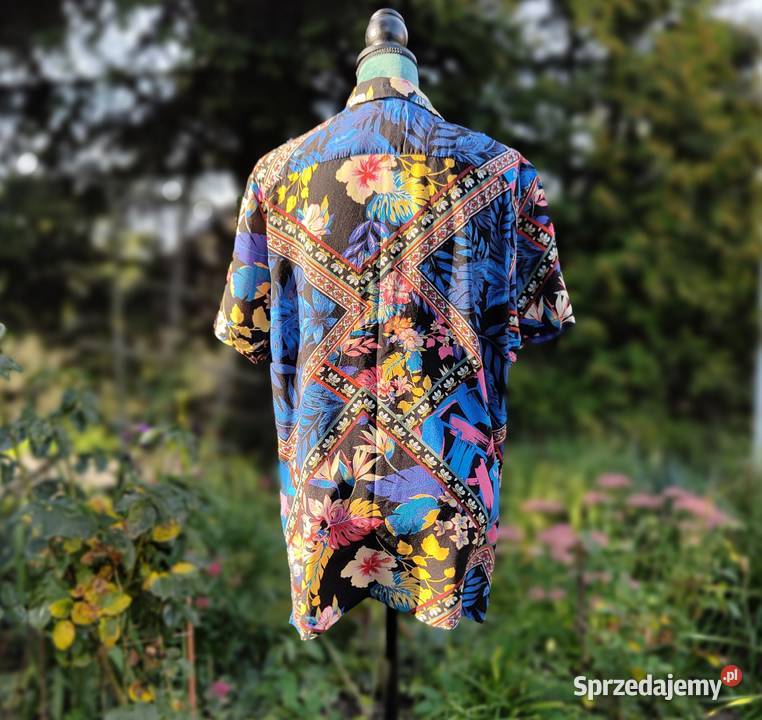 Koszula męska luźna M L czarna wzór orientalny zachodniopomorskie Szczecin