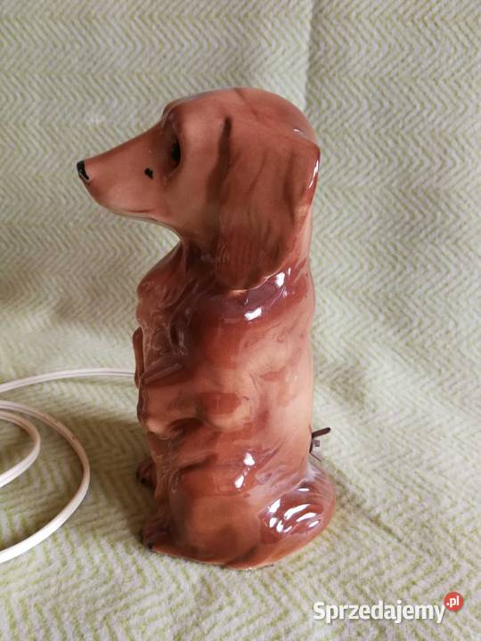 Porcelanowa Lampka Jamnik Lippelsdorf lata Szczecin