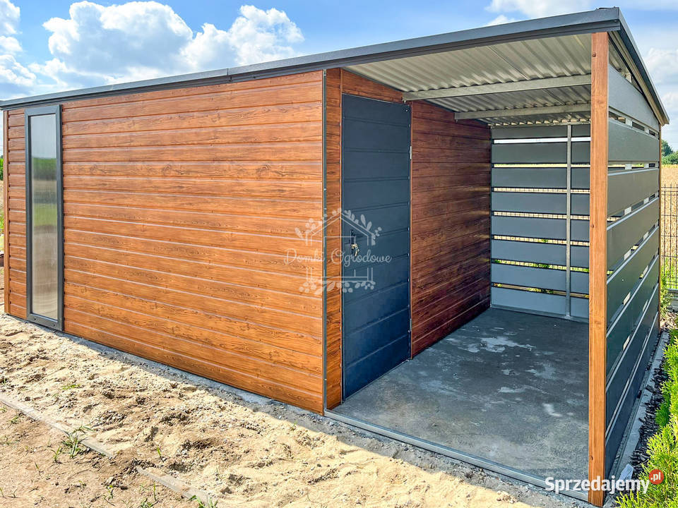 Schowek domek ogrodowy 4x3m wiata 2m jasny mazowieckie