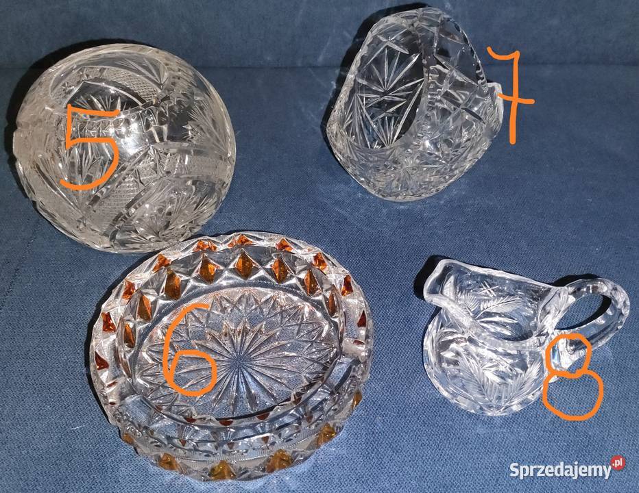 Zestaw szkła kryształowego misa popielniczka Bielsko-Biała