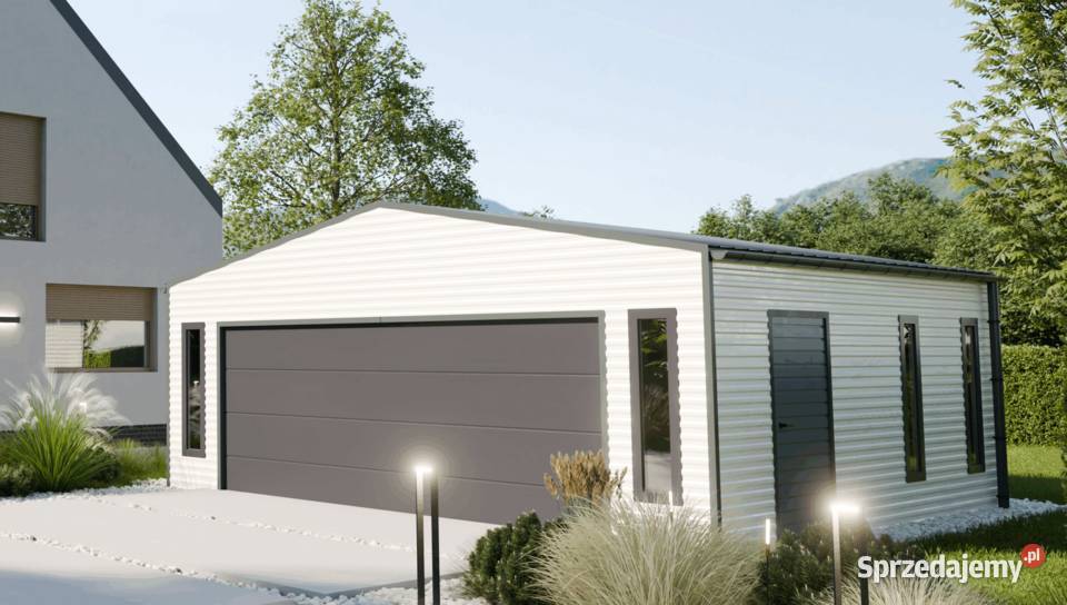 Blaszany montowany garaż 7x6m białyciemny grafit Kraków