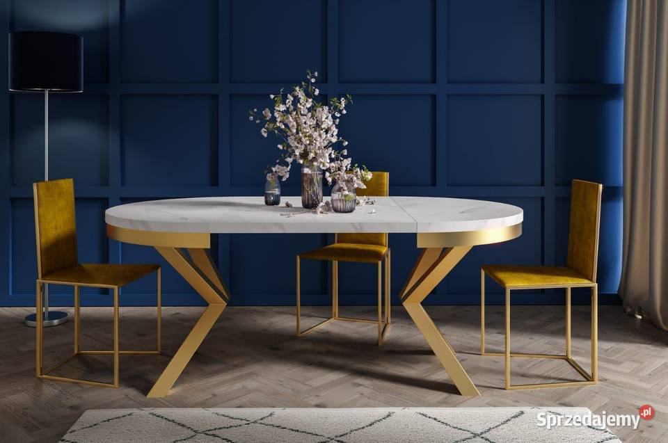Stół rozkładany Narvik złoty różne rozmiary i