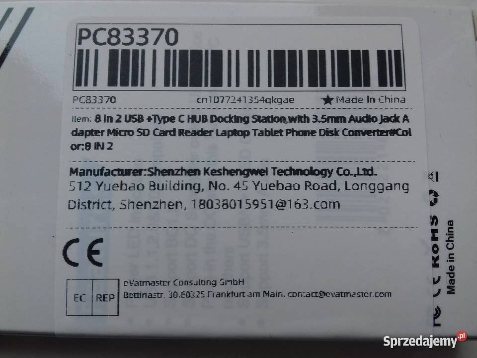 Adapter USBCA 30 20 microSD SD Jack 35mm 8w1 Komputery i Akcesoria kujawsko-pomorskie Bydgoszcz