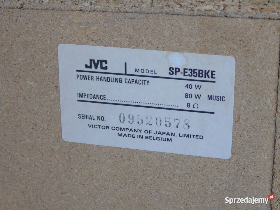 Kolumny stereo JVC SPE35 Belgia 2x 80 wat 8 ohm Jasło
