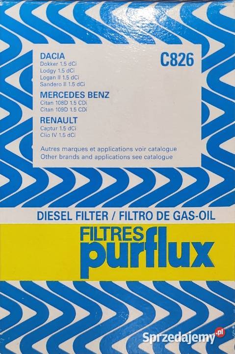 Purflux filtr paliwa C826 łódzkie Pabianice sprzedam