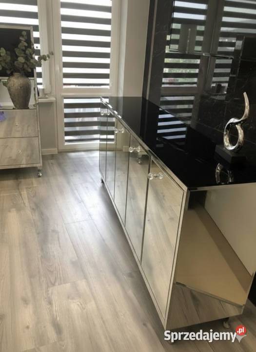 Lustrzana komoda 180 czarny lacobel glamour Kępno