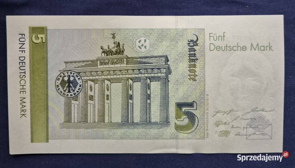 Niemcy RFN 5 marek 1991 banknot Wałbrzych