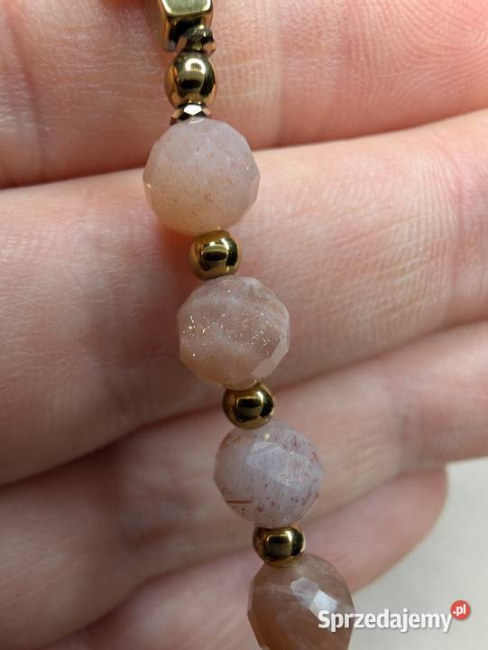 Bransoletka różaniec kamień słoneczny krzyżyk Kraków