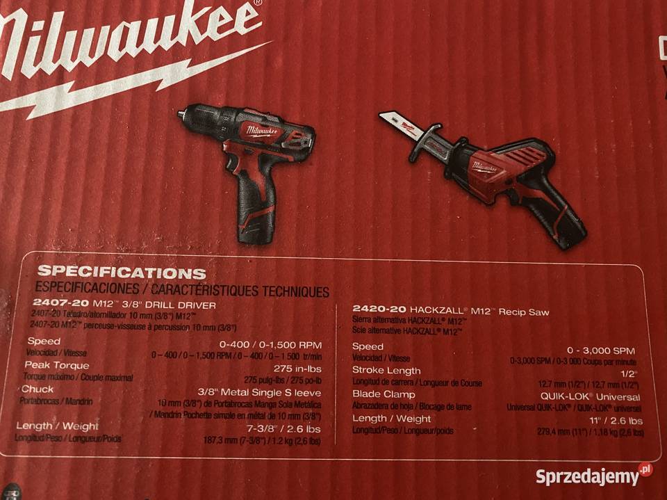 Milwaukee M12 wiiertarko wkrętarka piła Jasło