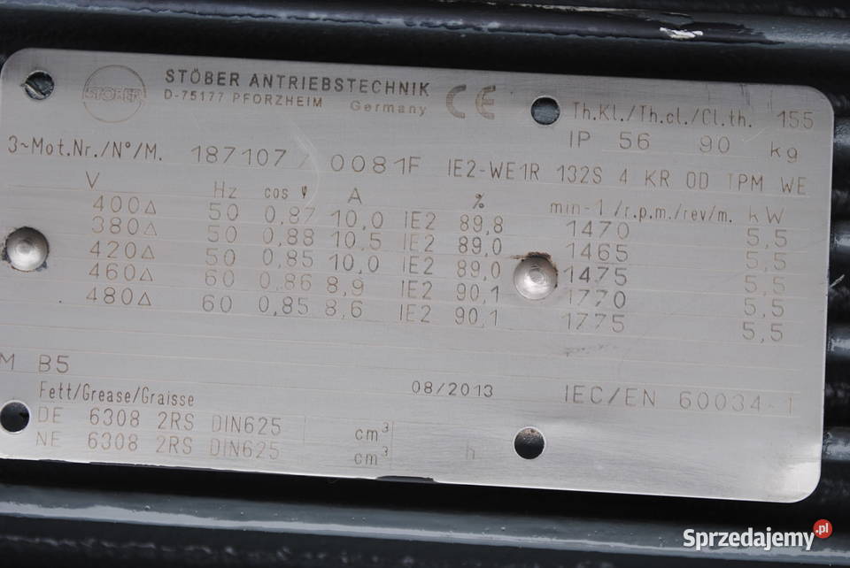 Motoreduktor kołnierzowy 55kw 42obrmin Firmy Kargowa sprzedam