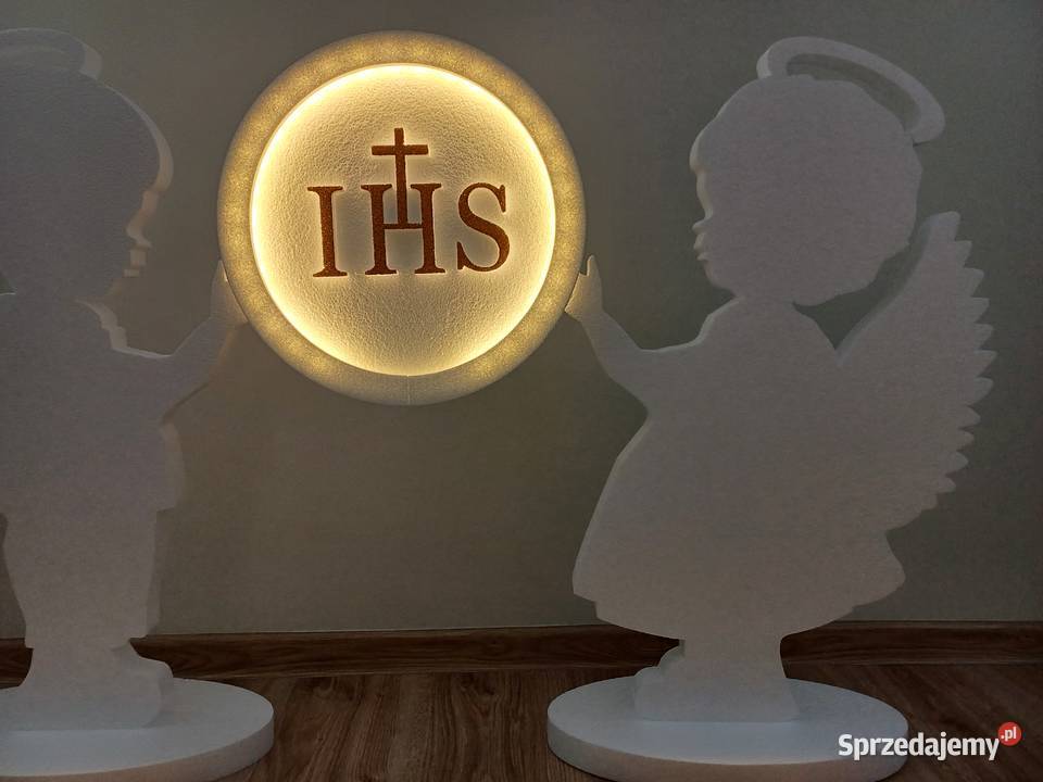 Anioły z hostią z podświetleniem led dekoracja sprzedam