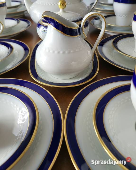 Tirschenreuth Bawaria kobaltowy serwis 10 osób