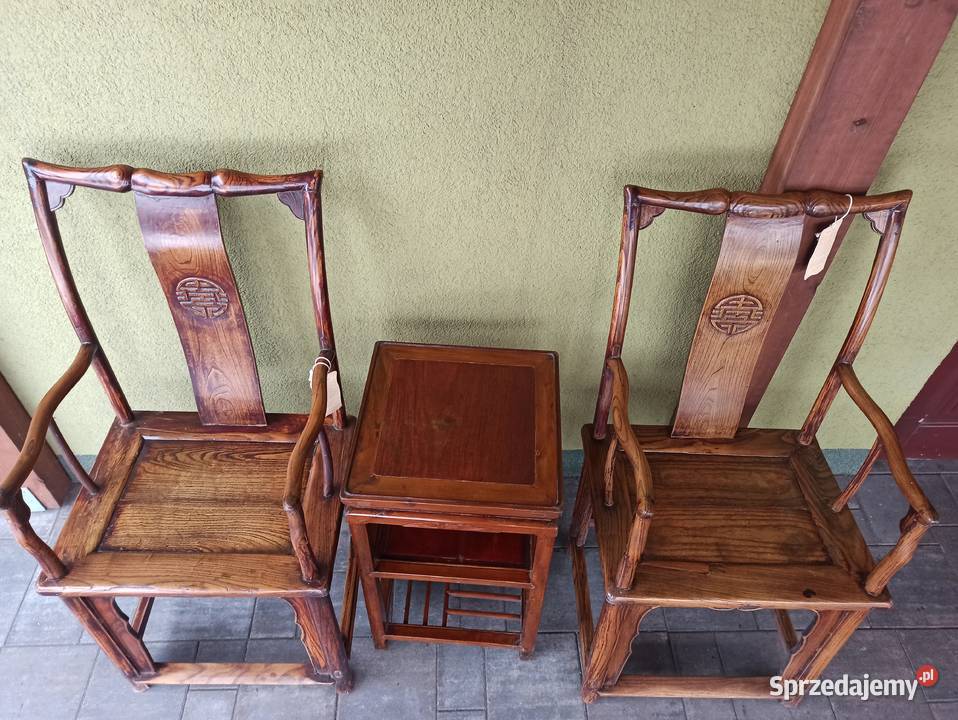 Fotel fotele stolik zestaw kawowy Chiny XIX w Budzyń