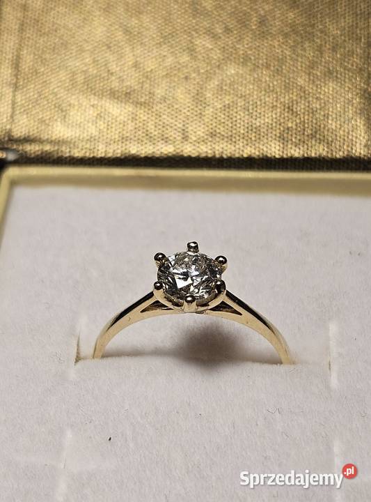 Pierścionek złoty 14k 585 z Diamentem 063ct z Pierścionki