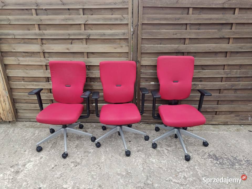 3 x krzesło Steelcase Lets B czerwone biurowe Warszawa