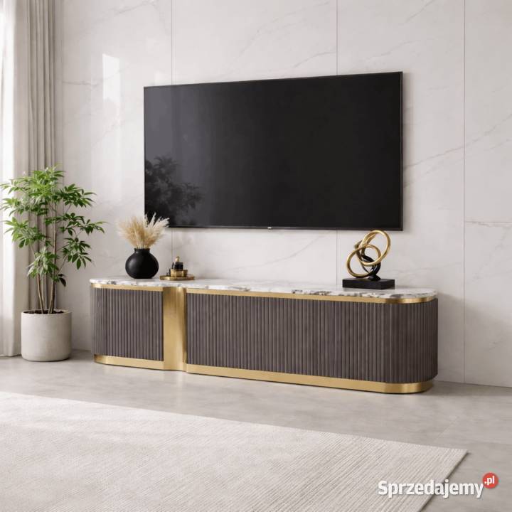Komoda RTV złota Nutris Glamour Premium RTV małopolskie Golkowice