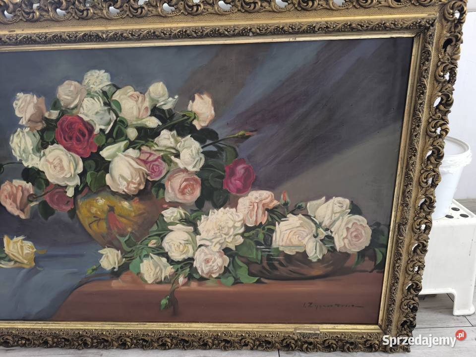 Obraz olejny martwa natura sygnowany Ignacy Łódź sprzedam