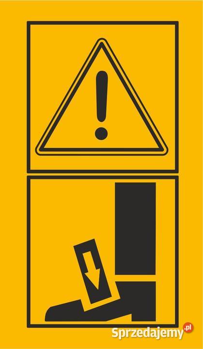 Naklejka BHP ostrzegawcza uwaga przygniecenie