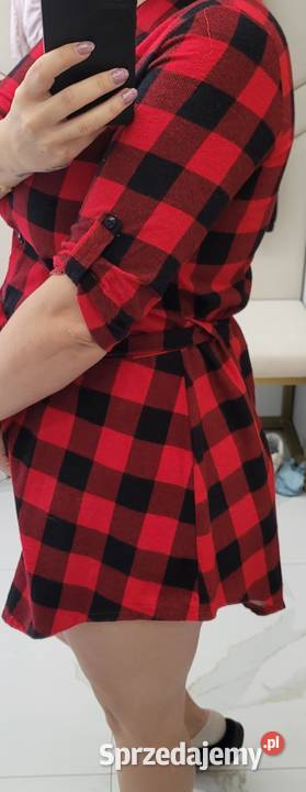 Piekna sukienka koszulowa flanelowa SM Pakuten Rozmiar 38(M)