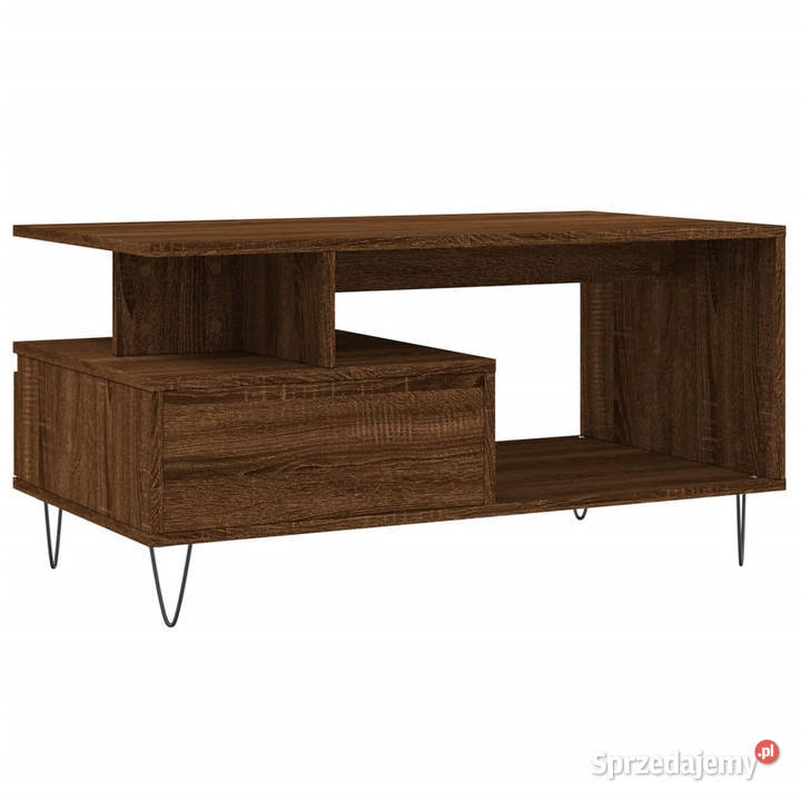 Stolik kawowy brązowy dąb 90x49x45 materiał Warszawa