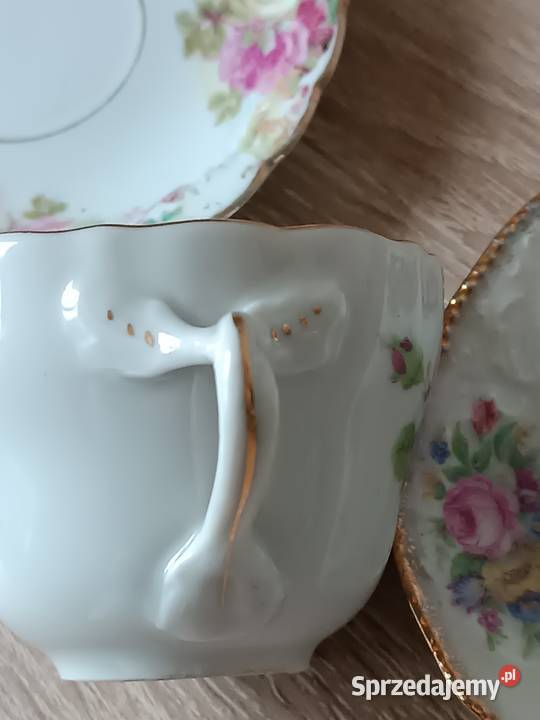 Porcelanowe podstawki i filiżanka małopolskie Gorlice