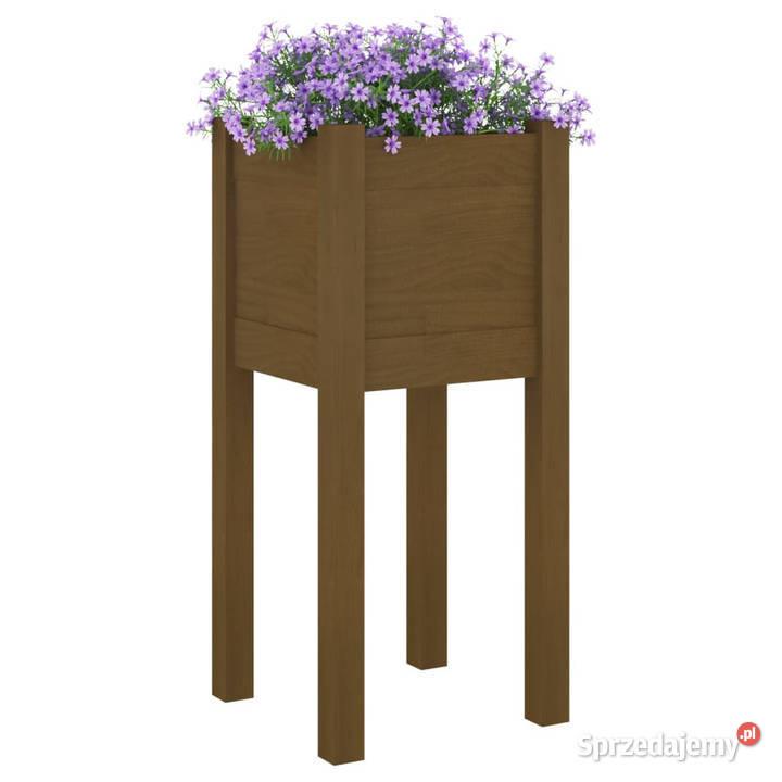 Donice ogrodowe 2 miodowy brąz 31x31x70 sosnowe Donice mazowieckie