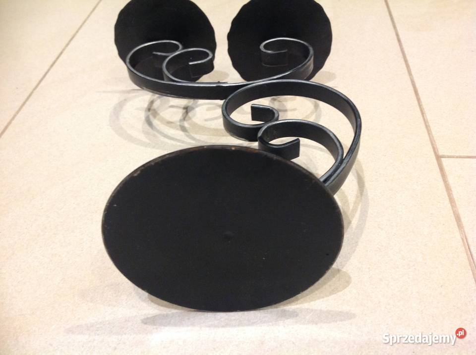 Świecznik Dwuramienny Metalowy Metaloplastyka Nowa Sól