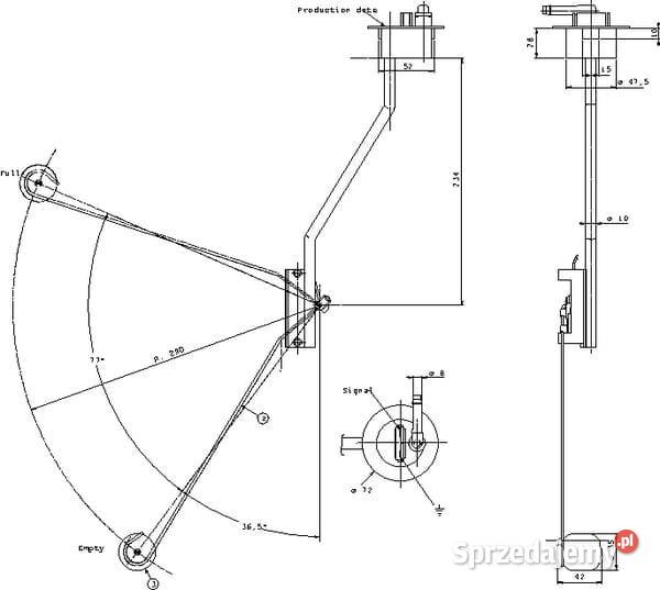 Czujnik poziomu paliwa 29265000 Kamionna