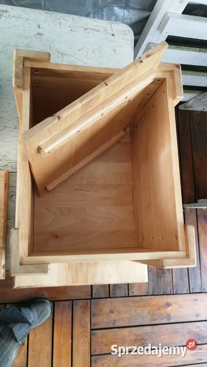 Skrzynka na winyle z pokrywą drewno brzozowe Radków sprzedam