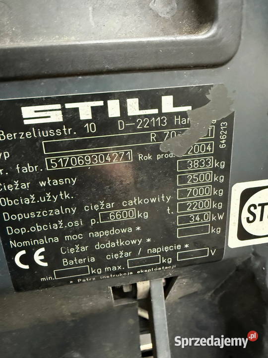 kabina kompletna wózek widłowy STILL R7025T Działoszyn sprzedam