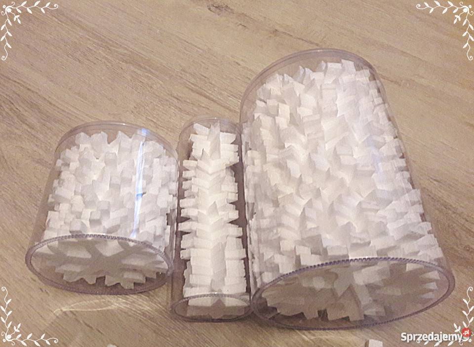 Gwiazdki śnieżynki styropianowe 60 105 140 mm Skierniewice