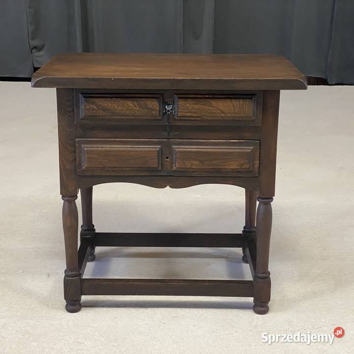 Stylowa debowa szafka komoda 2 szuflady Budno