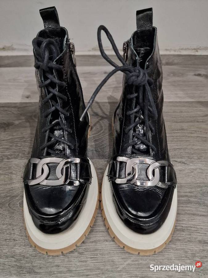 Botki Czarny Lakier 36 Żywiec