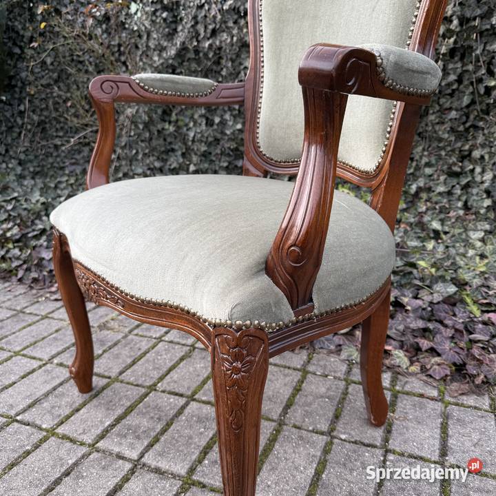 ARTexpert Wygodny Pałacowy fotel Ludwik welur zachodniopomorskie Dobrzany