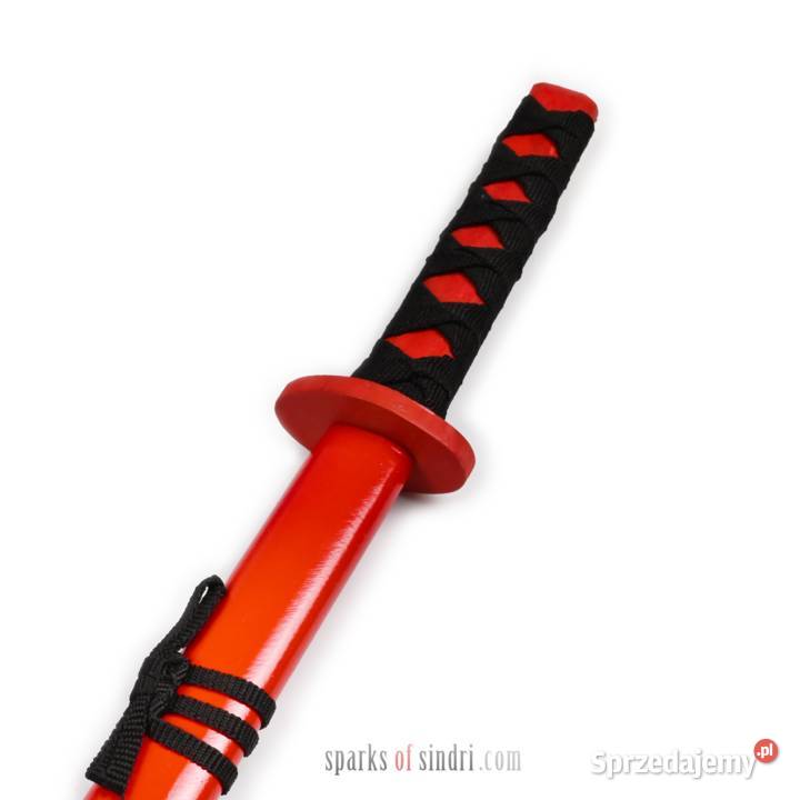 Czerwony Miecz Samurajski Katana Drewno 63 Ninja Szczecin