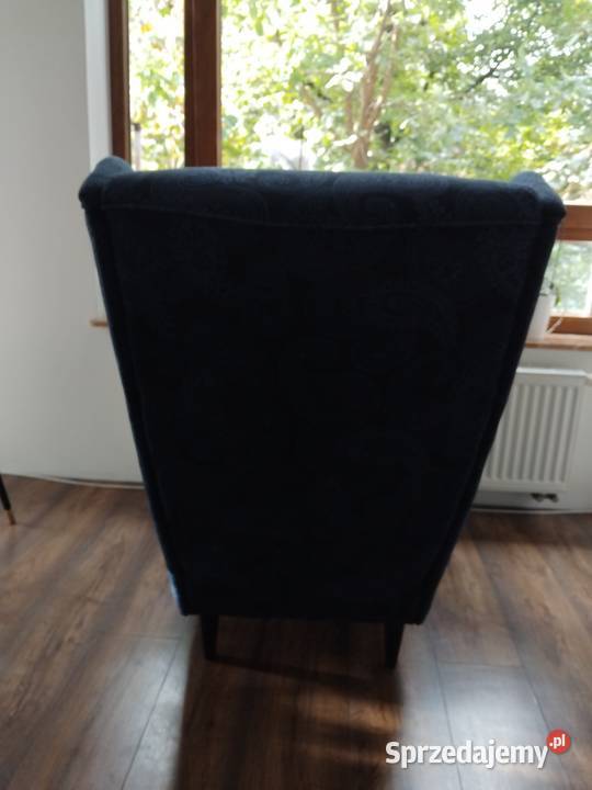 Fotel USZAK Ikea NOWY Granatowy w czarne wzory