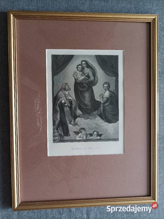 Staloryt Madonna Sykstyńska Rafael Santi XIX w Węgorzewo