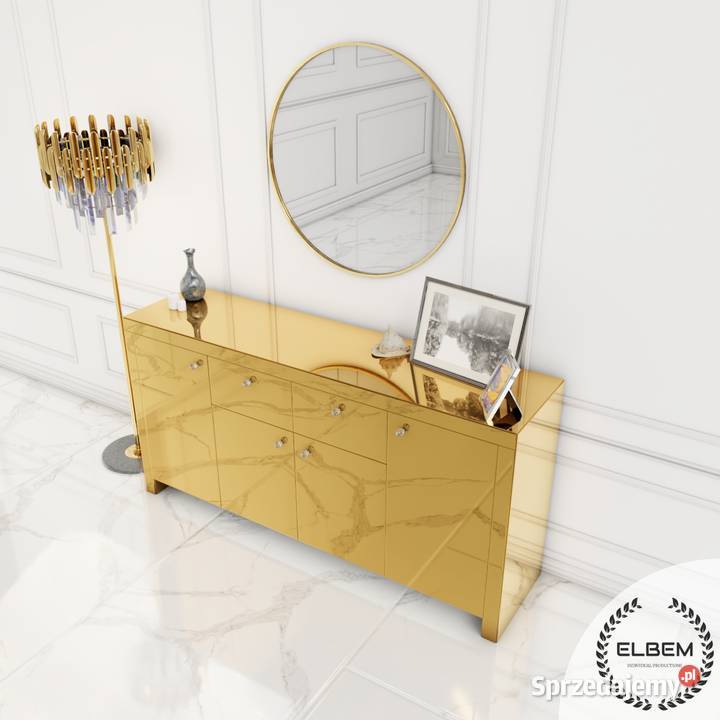 Złota lustrzana komoda w stylu Glamour sprzedam