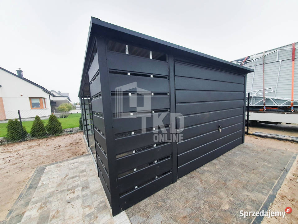 Garaż Blaszany 3x6 wiata Brama Antracyt TKD83 Nieruchomości Iława