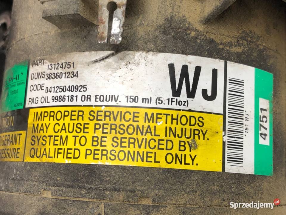 SPRĘŻARKA KLIMATYZACJI OPEL ASTRA H 13124751 17 osobowe