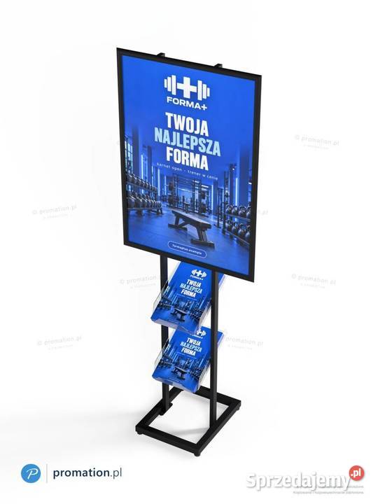 Czarny stojak na plakat A1 i ulotki A4 Szczecin