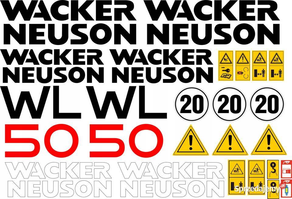 NAKLEJKI NA MASZYNĘ WACKER NEUSON WL50 ZESTAW Nakło nad Notecią