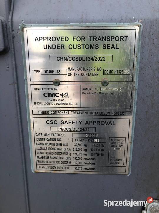 Sprzedam kontener morski magazynowy 40HC NOWY śląskie Gliwice