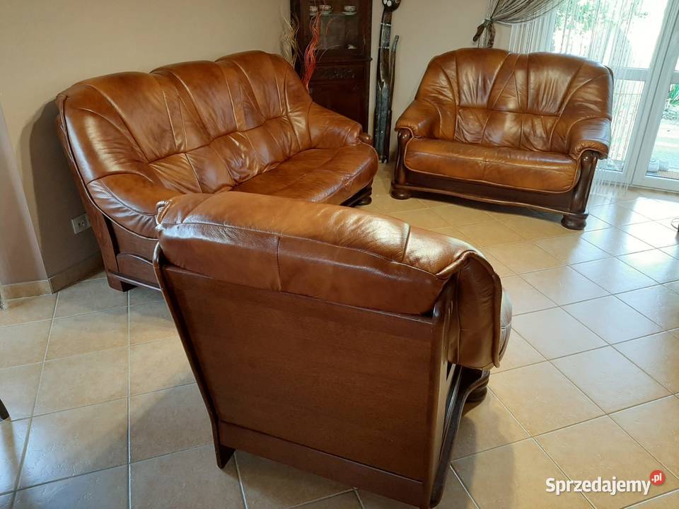 Wypoczynek skórzany komplet 321 Dominów